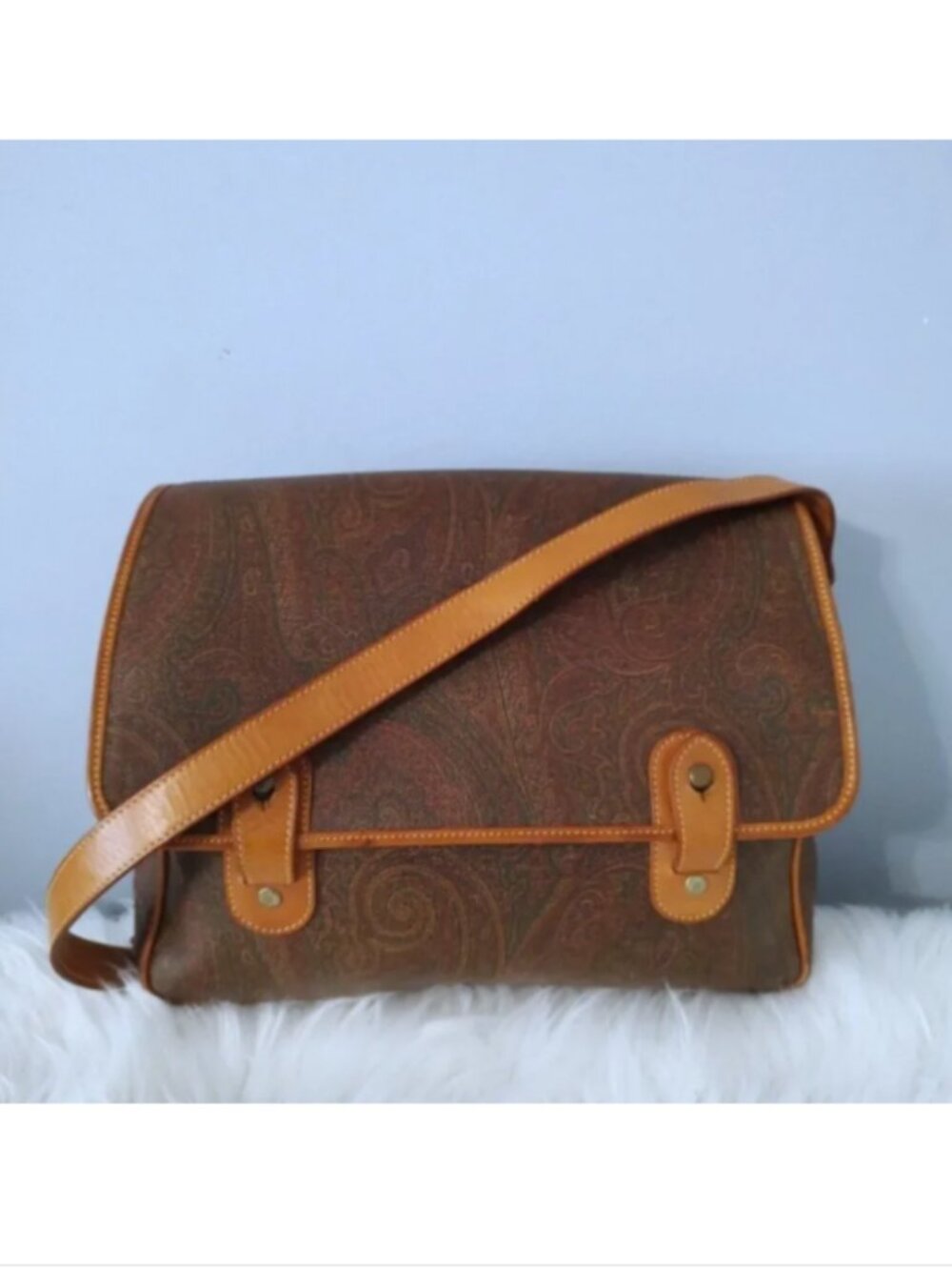 Etro vintage 90s messenger bag crossbody paisley EUC